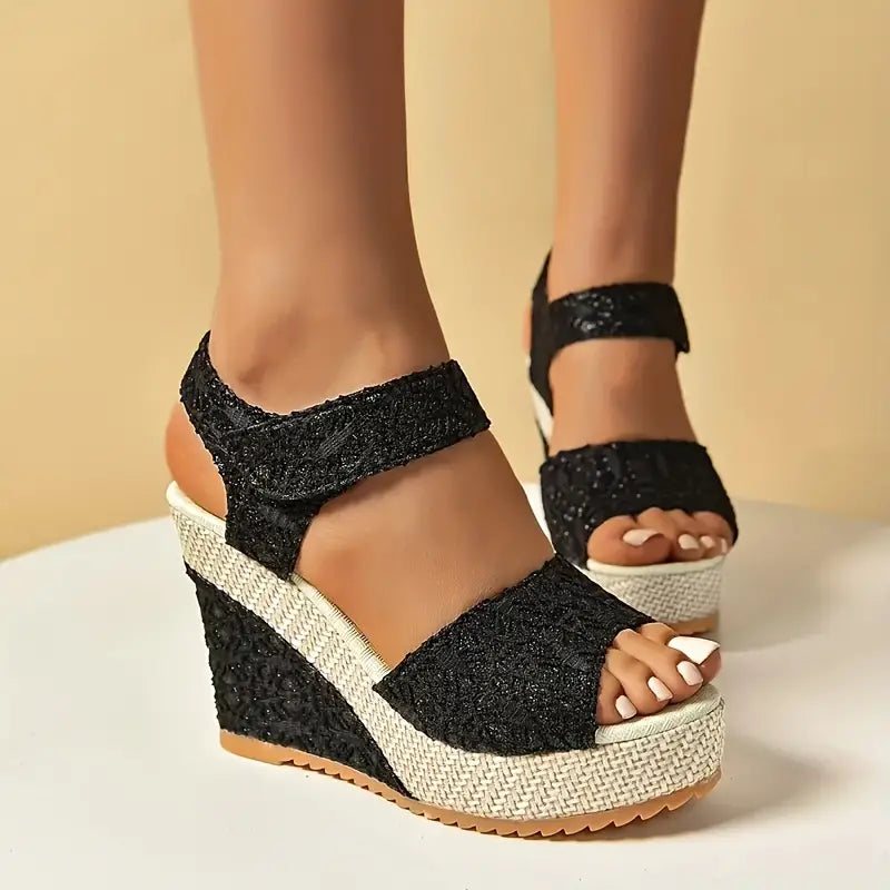 🔥Last Day 59% OFF - Women's Peep Toe Wedge Sandals