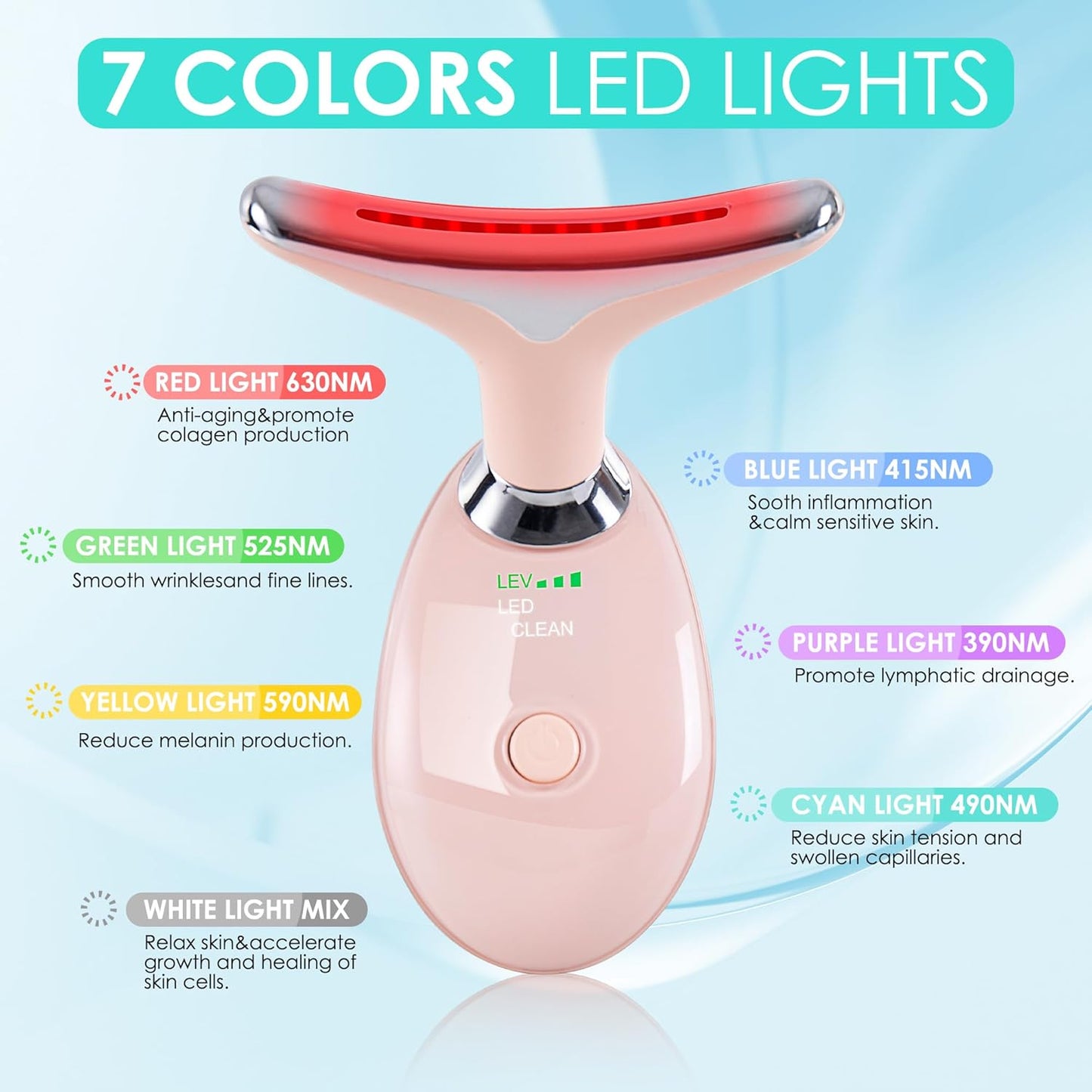 Facial Massager for Face and Neck, Red-Light-Therapy