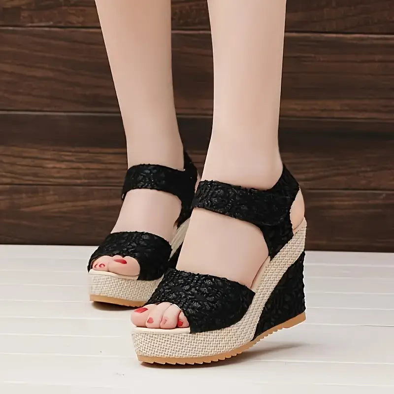 🔥Last Day 59% OFF - Women's Peep Toe Wedge Sandals